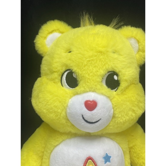 13" COLOUR YOUR WORLD UNLOCK THE MAGIC YELLOW SUPERSTAR PLUSH CARE BEAR - Picture 2 of 7